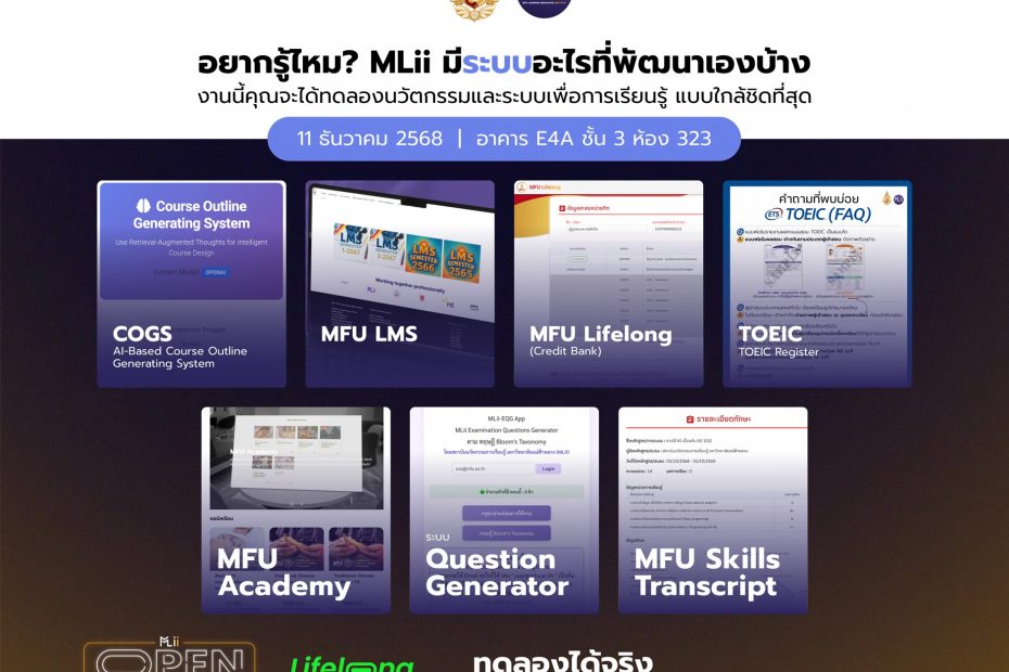 594977314 1488825766059442 234551723031049001 n MLII MFU Learning Innovation Institute admin